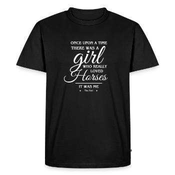 Juste une fille qui aime les chevaux - Propriétaire de cheval & - T-shirt Premium bio Homme - noir - Devant - Nico (187cm)