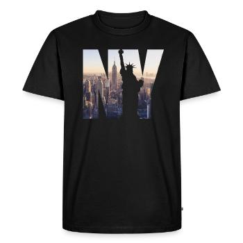 New York New York New New York Statue de la Liberté - T-shirt Premium bio Homme - noir - Devant - Nico (187cm)