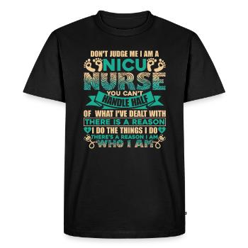 Nicu Nurse Don't Judge Nicu Nurse - Men's Premium Organic T-Shirt - black - Front - Nico (187cm)