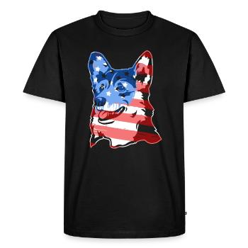 Pembroke Welsh Corgi Pembroke Welsh Corgi Flag - Men's Premium Organic T-Shirt - black - Front - Nico (187cm)