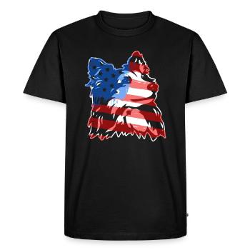 Shetland Sheepdog Shetland Sheepdog Flag - Men's Premium Organic T-Shirt - black - Front - Nico (187cm)