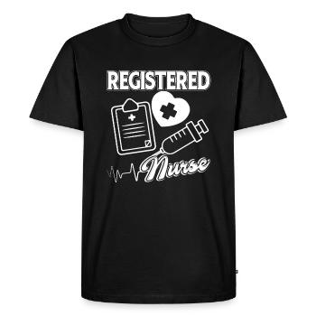Registered Nurse Registered Nurse Heartbeat - Men's Premium Organic T-Shirt - black - Front - Nico (187cm)