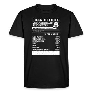 Loan Officer Loan Officer Nutrition Facts - Men's Premium Organic T-Shirt - black - Front - Nico (187cm)