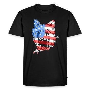 Silky Terrier Silky Terrier Flag - Men's Premium Organic T-Shirt - black - Front - Nico (187cm)