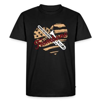 Trombone Trombone Flag - Men's Premium Organic T-Shirt - black - Front - Nico (187cm)