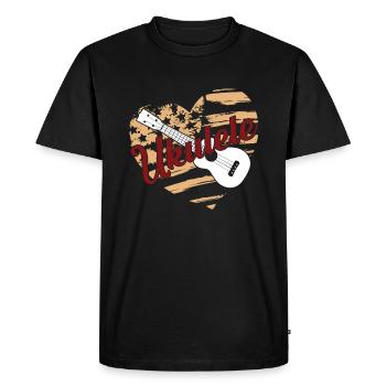 Ukulele Ukulele Flag - Men's Premium Organic T-Shirt - black - Front - Nico (187cm)