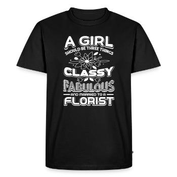 Florist Married To A Florist - Men's Premium Organic T-Shirt - black - Front - Nico (187cm)