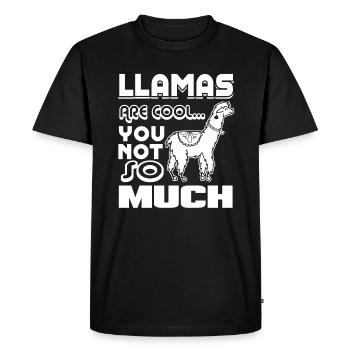 Llama Llamas Are Cool - Men's Premium Organic T-Shirt - black - Front - Nico (187cm)