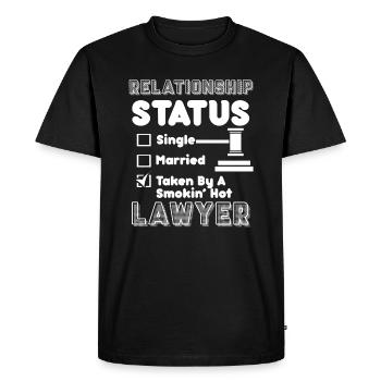 Lawyer Lawyer Relationship Status - Men's Premium Organic T-Shirt - black - Front - Nico (187cm)