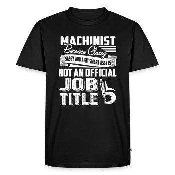 Machinist Machinist Job Title - Men's Premium Organic T-Shirt - black - Front - Nico (187cm)