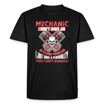 Mechanic Mechanic I Don't Have Attitude Problem - Men's Premium Organic T-Shirt - black - Front - Nico (187cm)