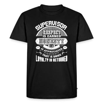 Supervisor Supervisor Respect Is Earned - Men's Premium Organic T-Shirt - black - Front - Nico (187cm)