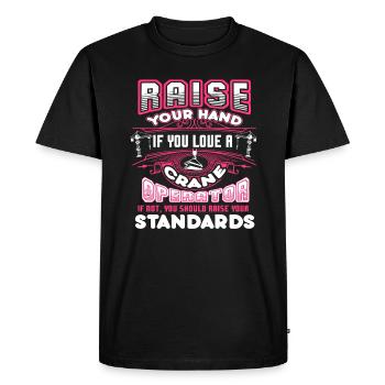 Crane Operator Love A Crane Operator - Men's Premium Organic T-Shirt - black - Front - Nico (187cm)