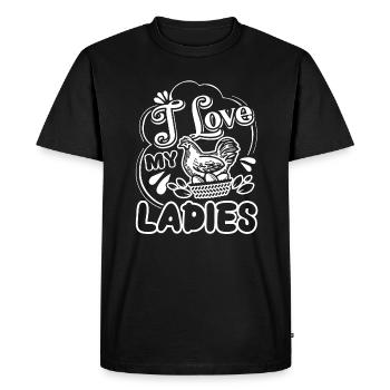 Chicken I Love My Chicken Ladies - Men's Premium Organic T-Shirt - black - Front - Nico (187cm)