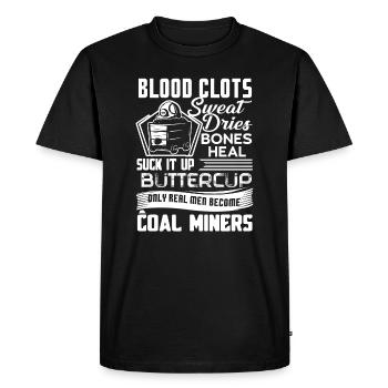 Coal Miner Real Men Become Coal Miners - Men's Premium Organic T-Shirt - black - Front - Nico (187cm)