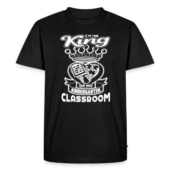 Kindergarten Teacher King Of Classroom - Men's Premium Organic T-Shirt - black - Front - Nico (187cm)