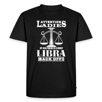 Libra My Girlfriend Is A Crazy Libra - Men's Premium Organic T-Shirt - black - Front - Nico (187cm)