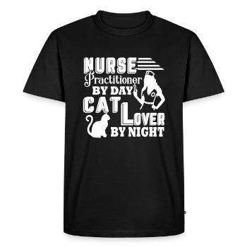 Nurse Practitioner Nurse Practitioner Cat Lover - Men's Premium Organic T-Shirt - black - Front - Nico (187cm)