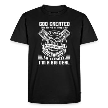 Mechanic Mechanic I'm A Big Deal - Men's Premium Organic T-Shirt - black - Front - Nico (187cm)