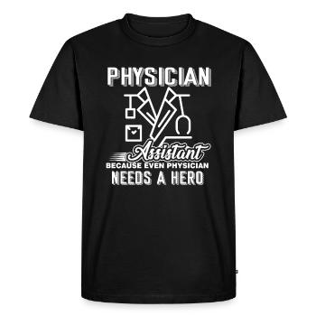 Physician Assistant Physician Assistant Hero - Men's Premium Organic T-Shirt - black - Front - Nico (187cm)
