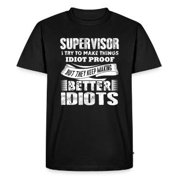 Supervisor Supervisor Try To Make Things - Men's Premium Organic T-Shirt - black - Front - Nico (187cm)