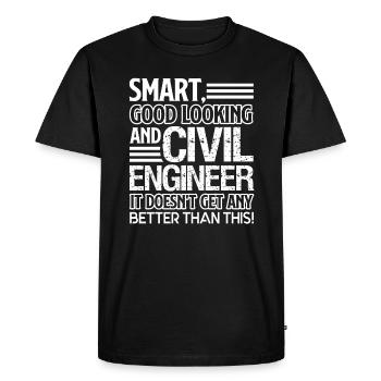 Civil Engineer Good Looking And Civil Engineer - Men's Premium Organic T-Shirt - black - Front - Nico (187cm)