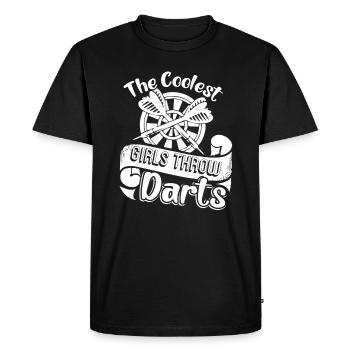 Darts The Coolest Girls Throw Darts - Men's Premium Organic T-Shirt - black - Front - Nico (187cm)