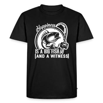 Fishing Fishing Happiness is A Big Fish - Men's Premium Organic T-Shirt - black - Front - Nico (187cm)