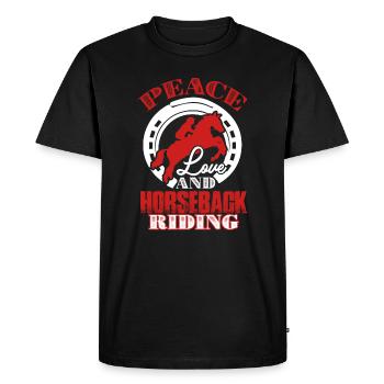 Horseback Riding Peace Love And Horseback Riding - Men's Premium Organic T-Shirt - black - Front - Nico (187cm)