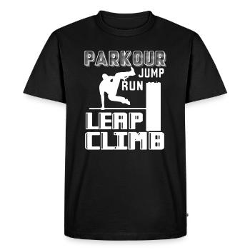 Parkour Parkour Jump Run Leap Climb - Men's Premium Organic T-Shirt - black - Front - Nico (187cm)