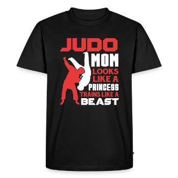 Judo Judo Mom Trains Like A Beast - Men's Premium Organic T-Shirt - black - Front - Nico (187cm)