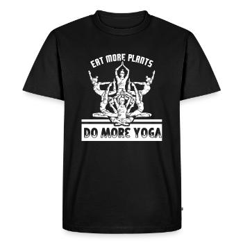 Yoga Eat More Plants Do More Yoga - Men's Premium Organic T-Shirt - black - Front - Nico (187cm)