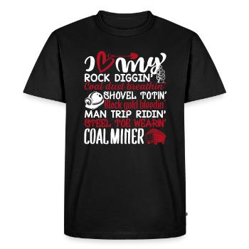 Coal Miner I Love My Coal Miner - Men's Premium Organic T-Shirt - black - Front - Nico (187cm)