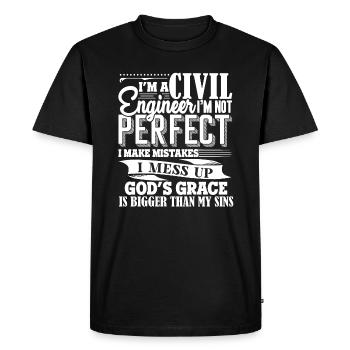 Civil Engineer Im A Civil Engineer I'm Not Perfect - Men's Premium Organic T-Shirt - black - Front - Nico (187cm)