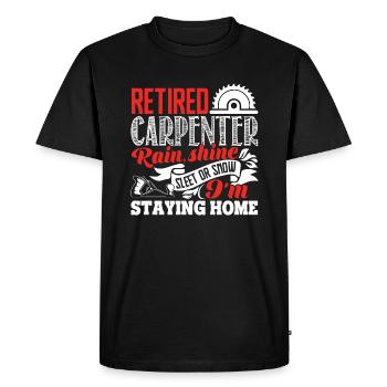 Carpenter I Am A Retired Carpenter - Men's Premium Organic T-Shirt - black - Front - Nico (187cm)