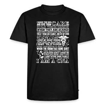 CNA I Am A CNA - Men's Premium Organic T-Shirt - black - Front - Nico (187cm)