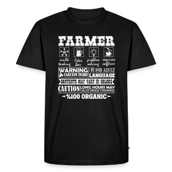 Farmer Multitasking 100 Organic - Men's Premium Organic T-Shirt - black - Front - Nico (187cm)