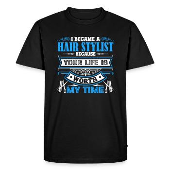 Hair Stylist I Became A Hair Stylist - Men's Premium Organic T-Shirt - black - Front - Nico (187cm)