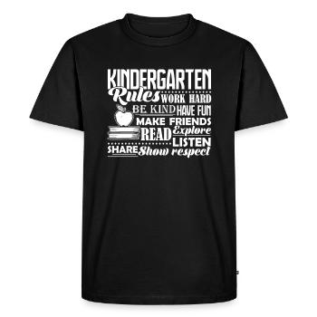 Kindergarten Teacher Kindergarten Rules - Men's Premium Organic T-Shirt - black - Front - Nico (187cm)