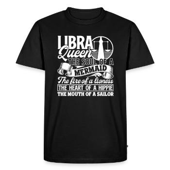 Libra Libra Queen Has The Soul Of Mermaid - Men's Premium Organic T-Shirt - black - Front - Nico (187cm)