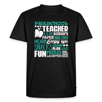 Preschool Teacher Preschool Teacher Fun Love - Men's Premium Organic T-Shirt - black - Front - Nico (187cm)
