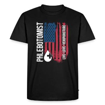 Phlebotomist Phlebotomist Live Love Venipuncture - Men's Premium Organic T-Shirt - black - Front - Nico (187cm)