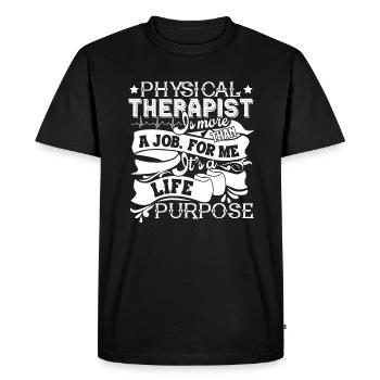 Physical Therapist Physical Therapy Life Purpose - Men's Premium Organic T-Shirt - black - Front - Nico (187cm)