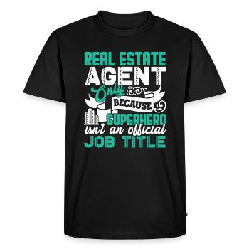 Real Estate Real Estate Agent Job Title - Men's Premium Organic T-Shirt - black - Front - Nico (187cm)