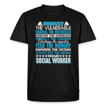 Social Worker Proud Social Worker - Men's Premium Organic T-Shirt - black - Front - Nico (187cm)