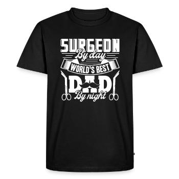 Surgeon Surgeon By DayDad By Night - Men's Premium Organic T-Shirt - black - Front - Nico (187cm)