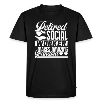Social Worker Retired Social Worker - Men's Premium Organic T-Shirt - black - Front - Nico (187cm)