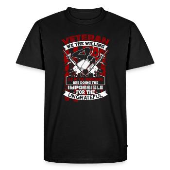Veteran Veteran For The Ungrateful - Men's Premium Organic T-Shirt - black - Front - Nico (187cm)