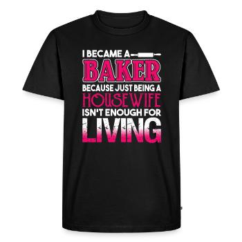 Baker I Became A Baker - Men's Premium Organic T-Shirt - black - Front - Nico (187cm)