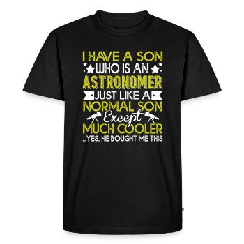Astronomer My Son Is An Astronomer - Men's Premium Organic T-Shirt - black - Front - Nico (187cm)